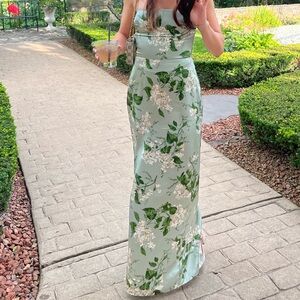 Reformation Frankie Silk Tea Garden Dress